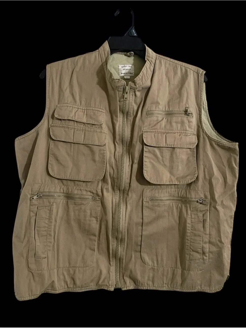 Mens Size Large Vintage Ranger Vest Khaki